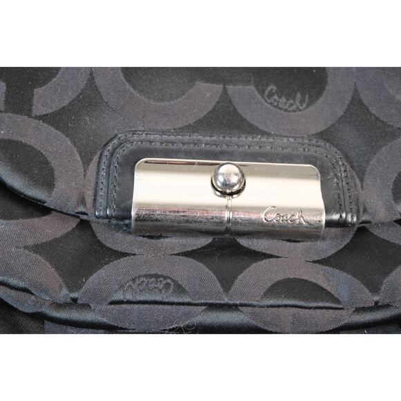 Coach Signature C Purse Brown Jacquard Hobo Bag Blue Lining 14.5 x 10.5 x 1.5 - Picture 3 of 11